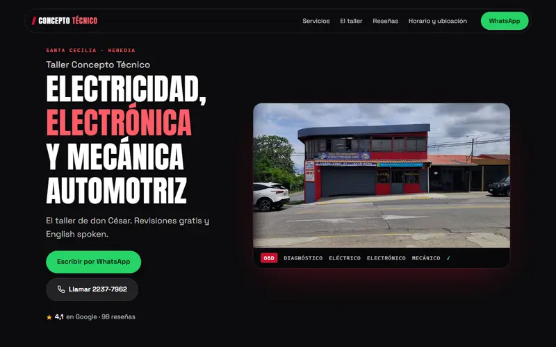 Primera pantalla de Taller Concepto Técnico