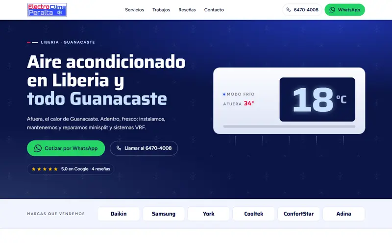 Primera pantalla de Electroclima Peralta