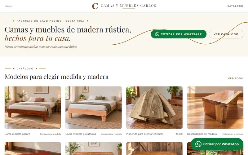 Primera pantalla de Camas y Muebles Carlos